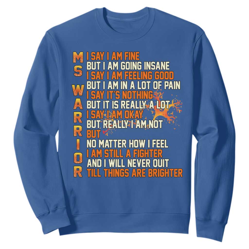 Multiple Sclerosis Support Sweatshirt Fight MS Orange Ribbon