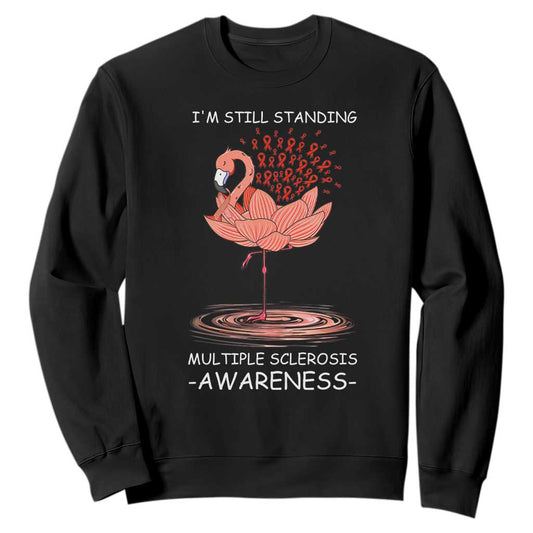 Multiple Sclerosis Survivor Sweatshirt Fight MS Orange Ribbon