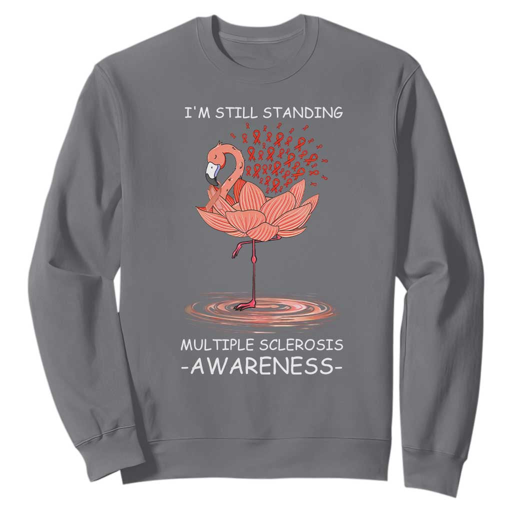 Multiple Sclerosis Survivor Sweatshirt Fight MS Orange Ribbon