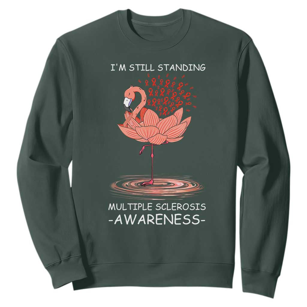 Multiple Sclerosis Survivor Sweatshirt Fight MS Orange Ribbon