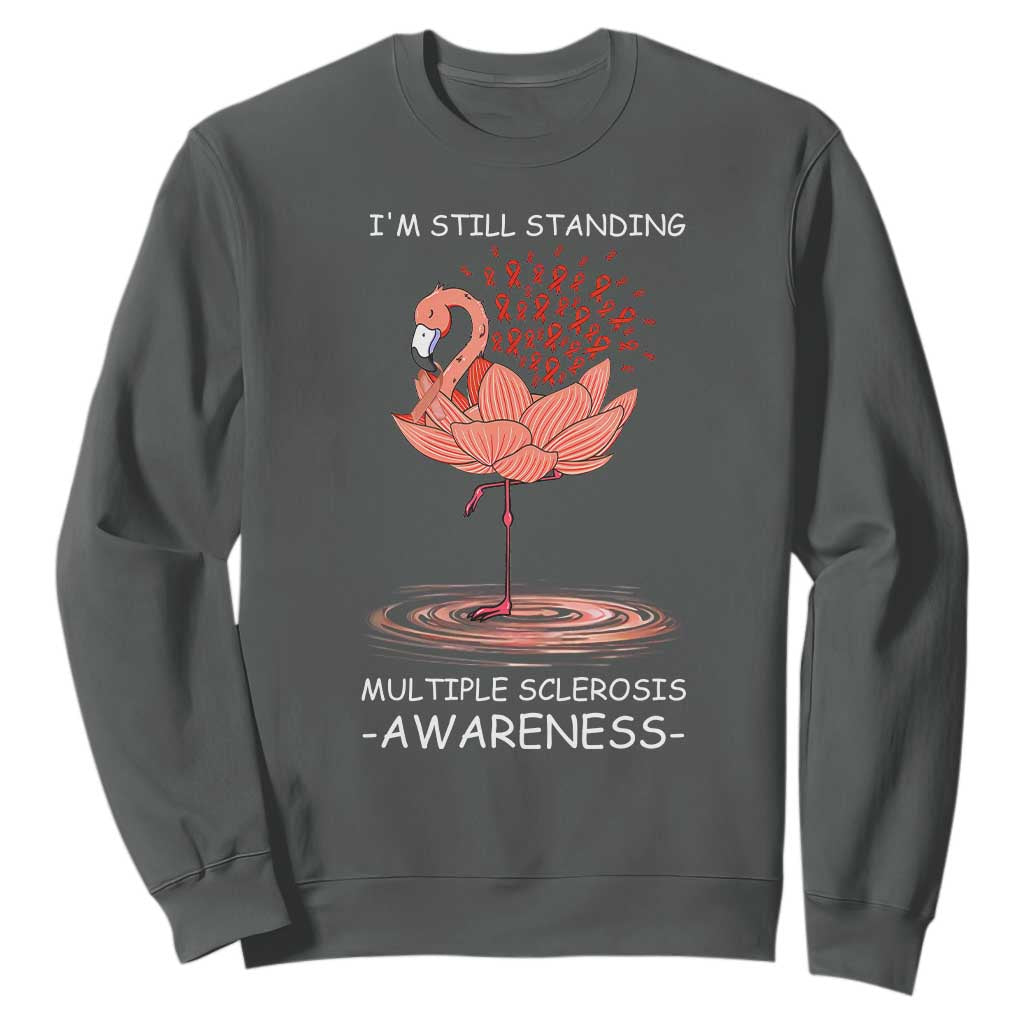 Multiple Sclerosis Survivor Sweatshirt Fight MS Orange Ribbon