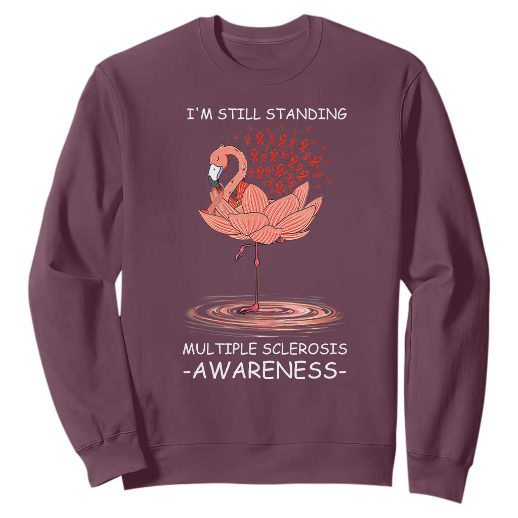 Multiple Sclerosis Survivor Sweatshirt Fight MS Orange Ribbon