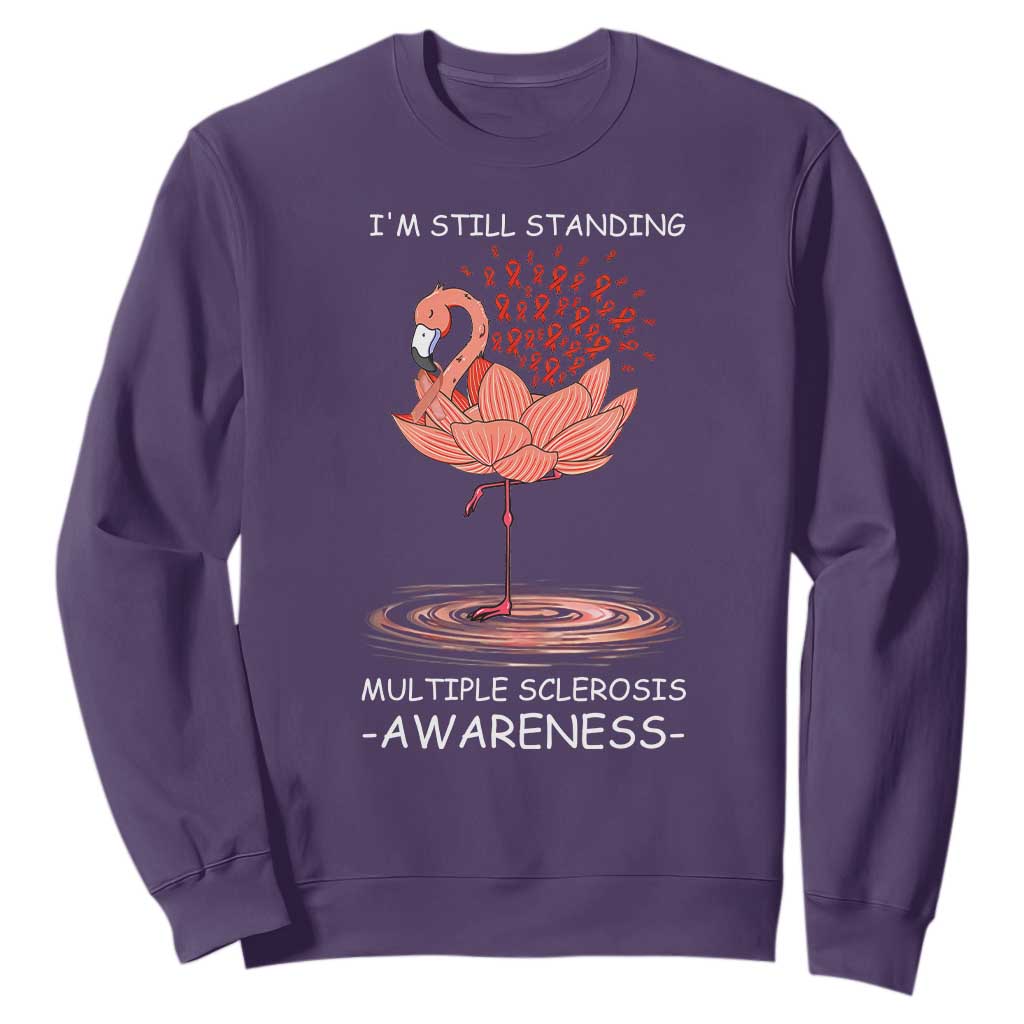 Multiple Sclerosis Survivor Sweatshirt Fight MS Orange Ribbon