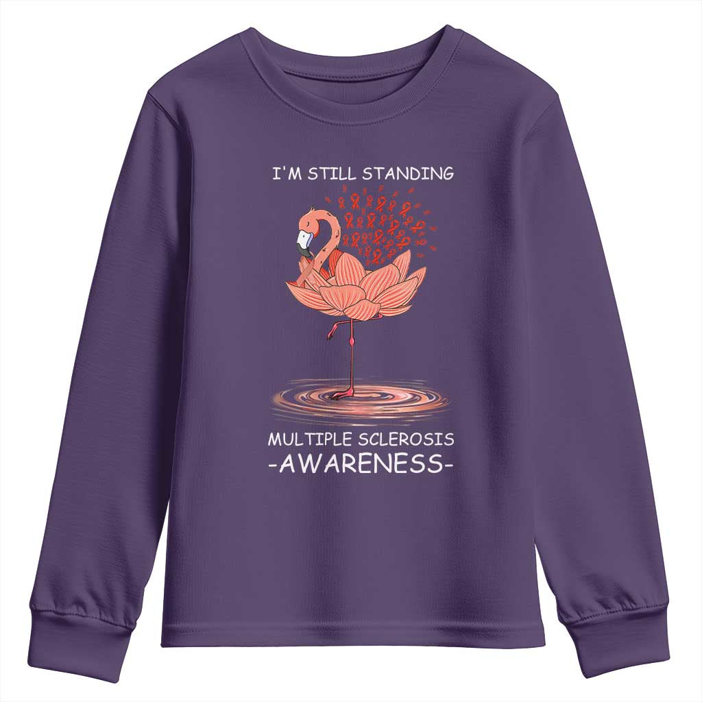 Multiple Sclerosis Survivor Youth Sweatshirt Fight MS Orange Ribbon