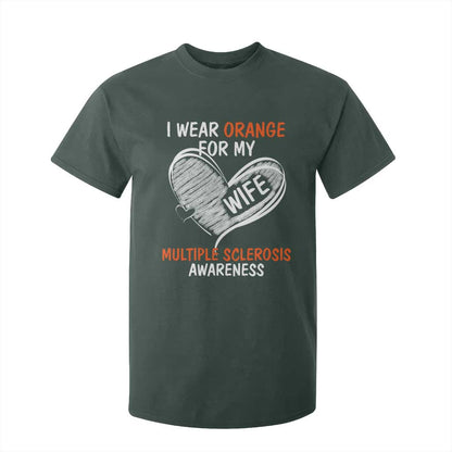 Multiple Sclerosis Support T Shirt For Kid Orange Ribbon I Wear Orange For My Wife