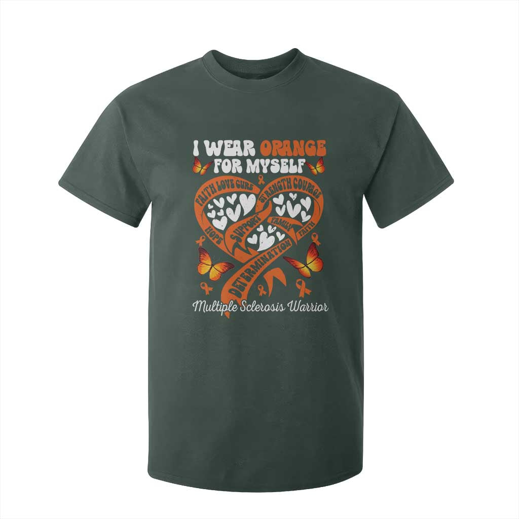 Multiple Sclerosis Support T Shirt For Kid I Wear Orange For Myself MS Warrior