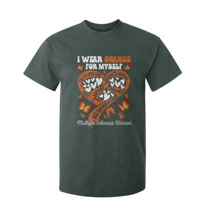 Multiple Sclerosis Support T Shirt For Kid I Wear Orange For Myself MS Warrior