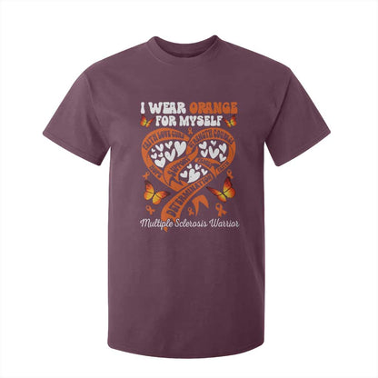 Multiple Sclerosis Support T Shirt For Kid I Wear Orange For Myself MS Warrior