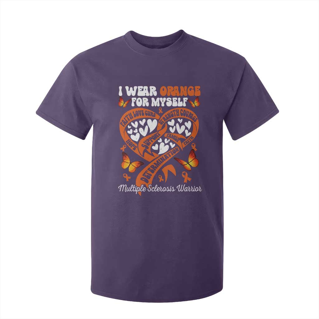 Multiple Sclerosis Support T Shirt For Kid I Wear Orange For Myself MS Warrior