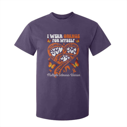 Multiple Sclerosis Support T Shirt For Kid I Wear Orange For Myself MS Warrior