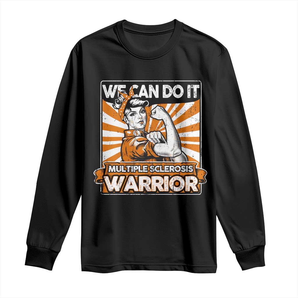 Multiple Sclerosis Support Squad Long Sleeve Shirt Orange Ribbon MS Warrior