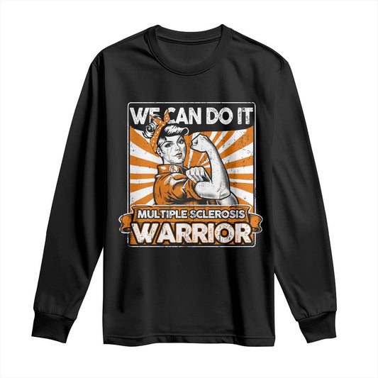Multiple Sclerosis Support Squad Long Sleeve Shirt Orange Ribbon MS Warrior