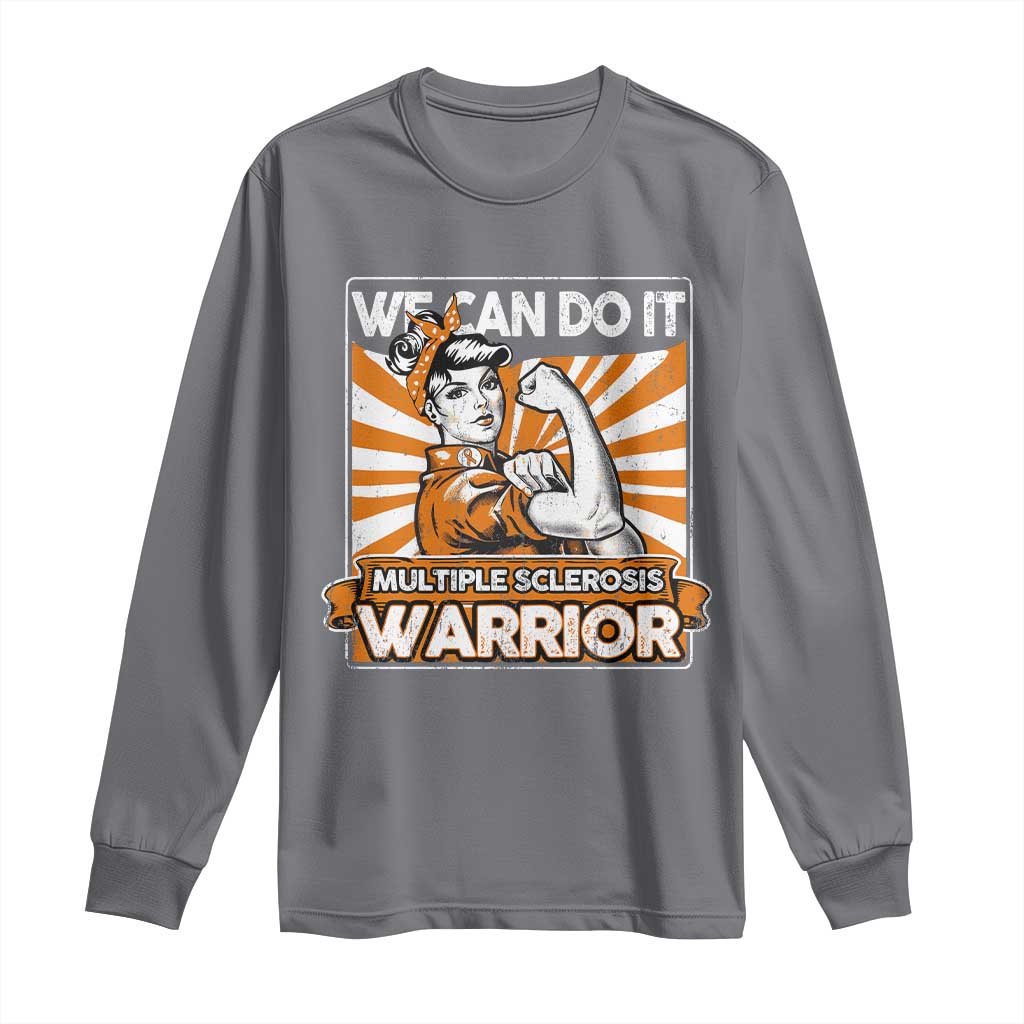 Multiple Sclerosis Support Squad Long Sleeve Shirt Orange Ribbon MS Warrior