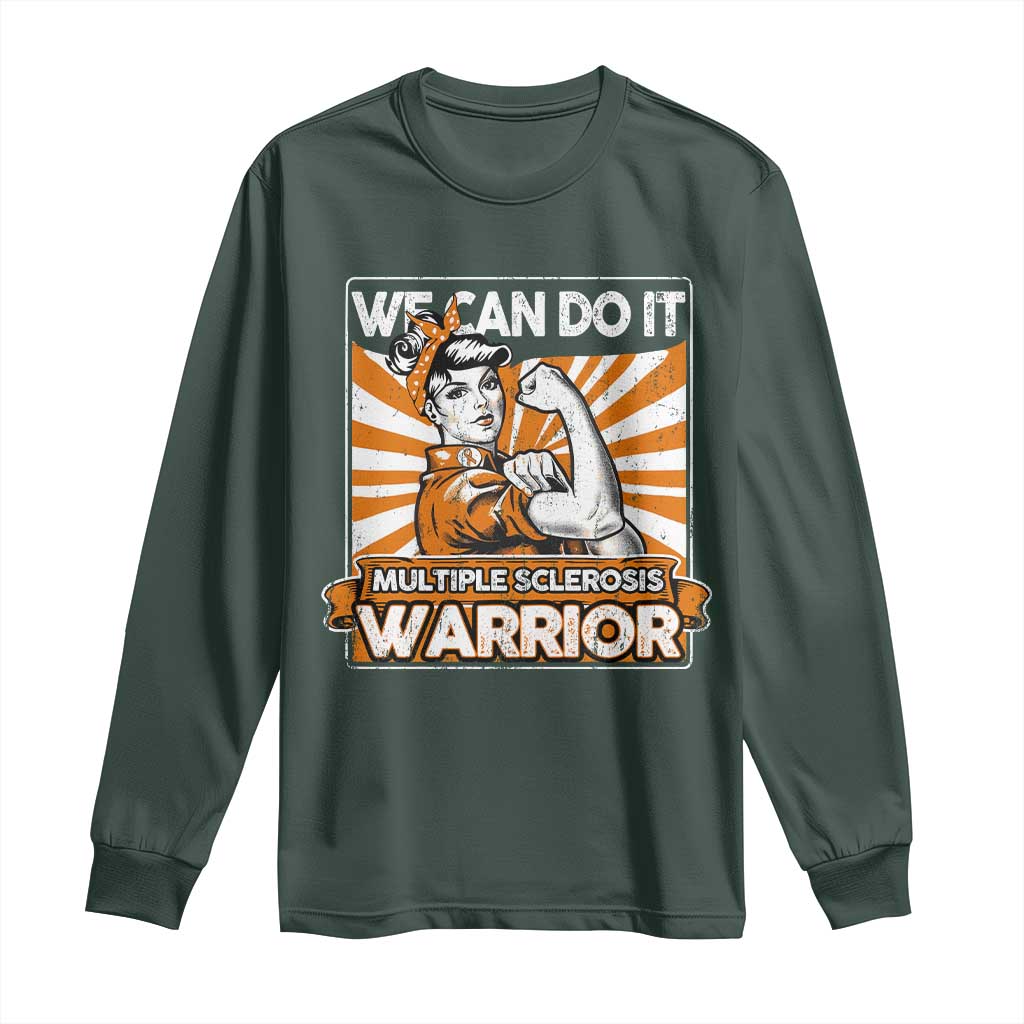 Multiple Sclerosis Support Squad Long Sleeve Shirt Orange Ribbon MS Warrior