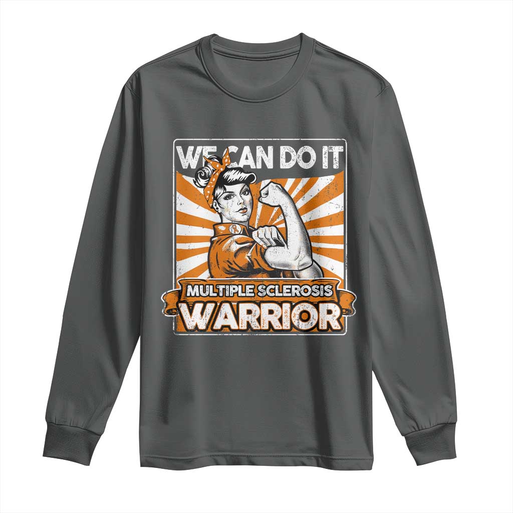 Multiple Sclerosis Support Squad Long Sleeve Shirt Orange Ribbon MS Warrior