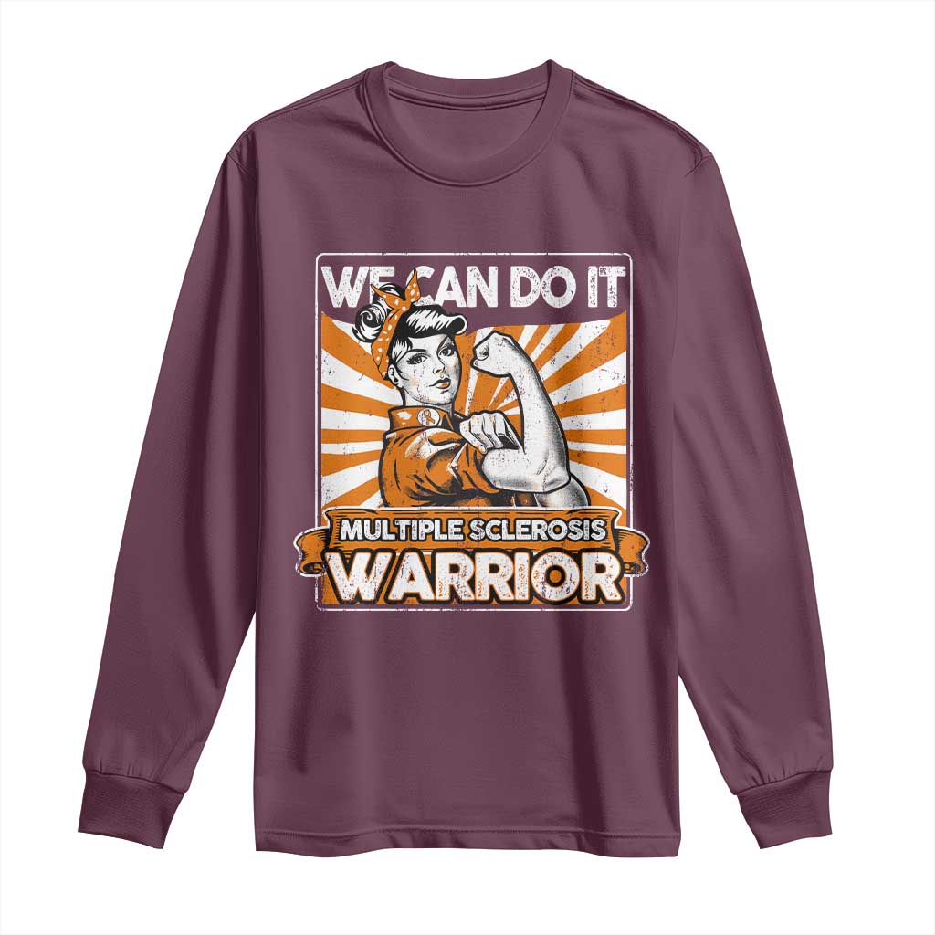 Multiple Sclerosis Support Squad Long Sleeve Shirt Orange Ribbon MS Warrior