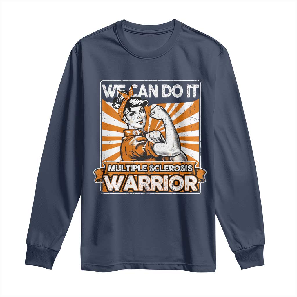 Multiple Sclerosis Support Squad Long Sleeve Shirt Orange Ribbon MS Warrior