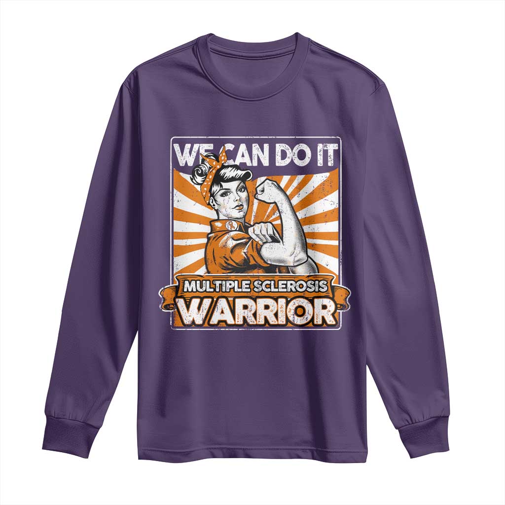 Multiple Sclerosis Support Squad Long Sleeve Shirt Orange Ribbon MS Warrior
