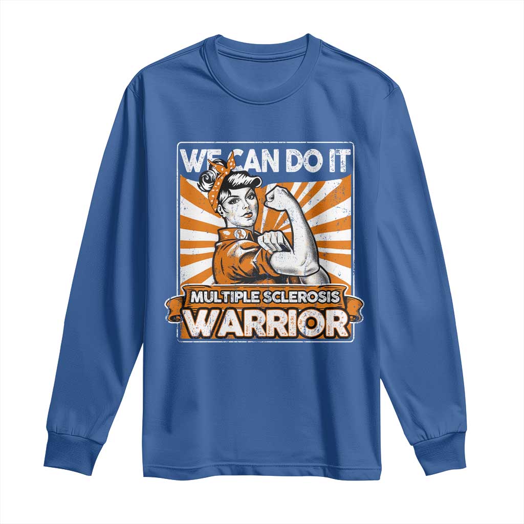 Multiple Sclerosis Support Squad Long Sleeve Shirt Orange Ribbon MS Warrior