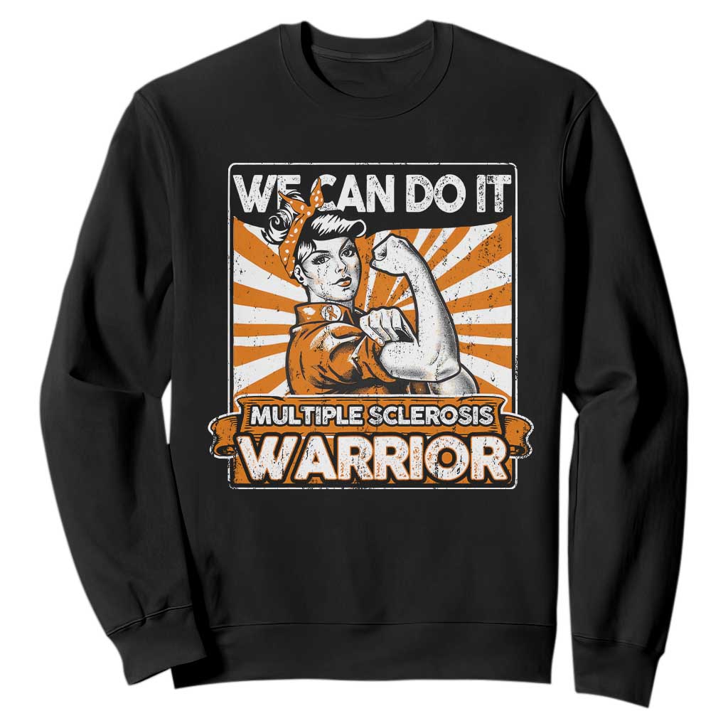 Multiple Sclerosis Support Squad Sweatshirt Orange Ribbon MS Warrior