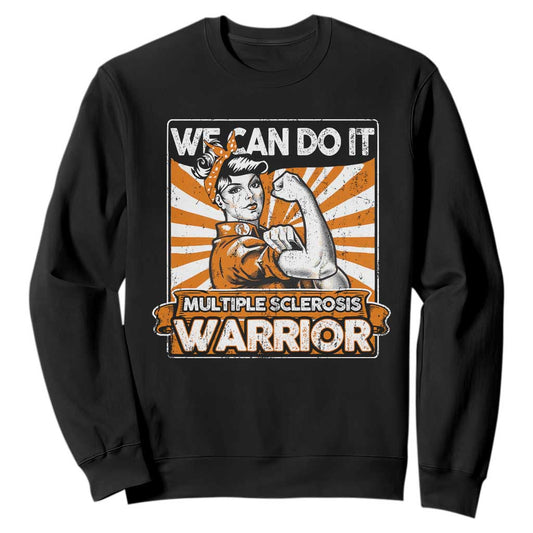 Multiple Sclerosis Support Squad Sweatshirt Orange Ribbon MS Warrior