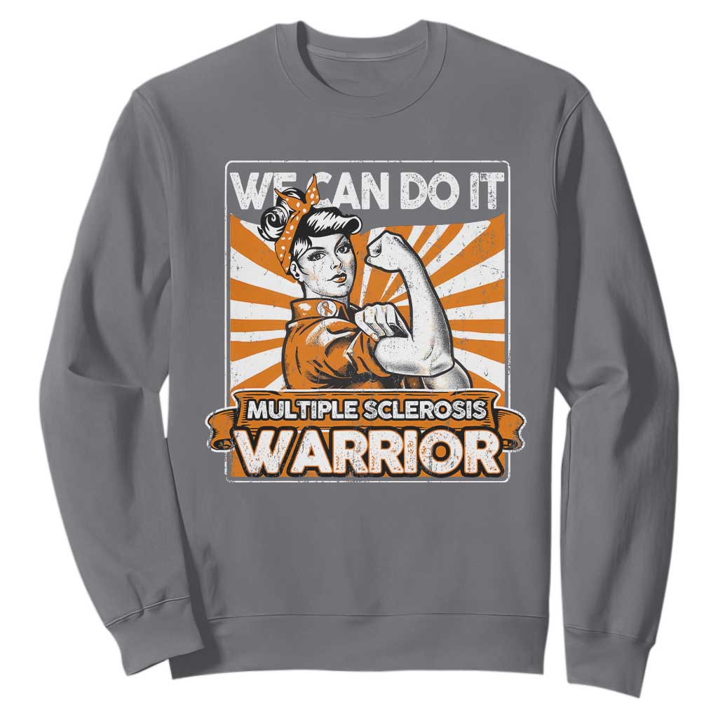 Multiple Sclerosis Support Squad Sweatshirt Orange Ribbon MS Warrior
