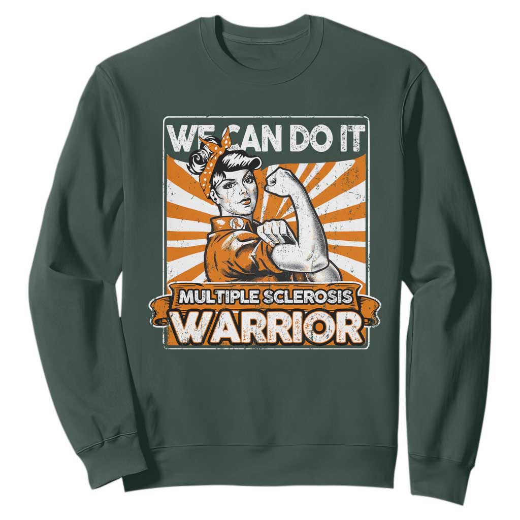 Multiple Sclerosis Support Squad Sweatshirt Orange Ribbon MS Warrior