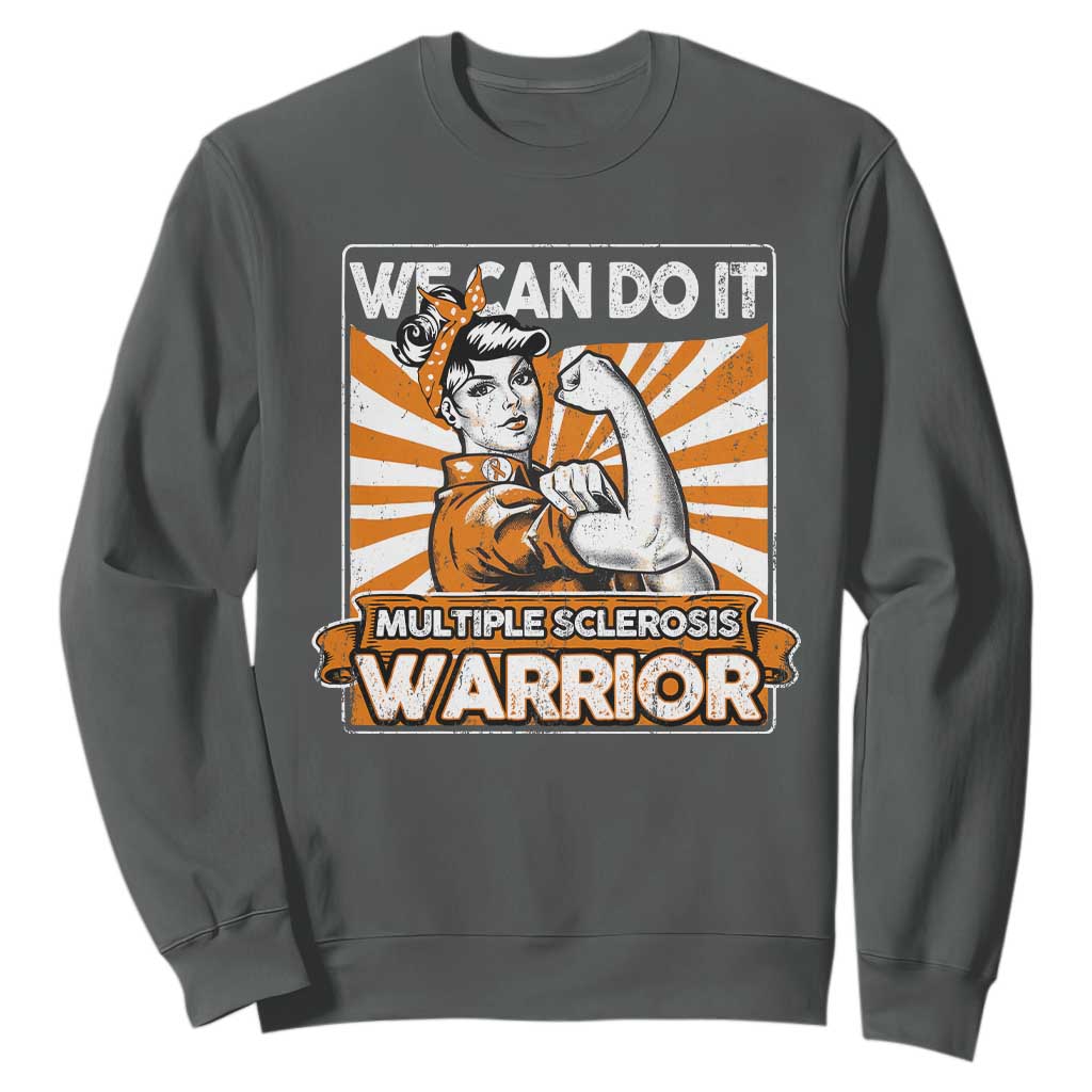 Multiple Sclerosis Support Squad Sweatshirt Orange Ribbon MS Warrior