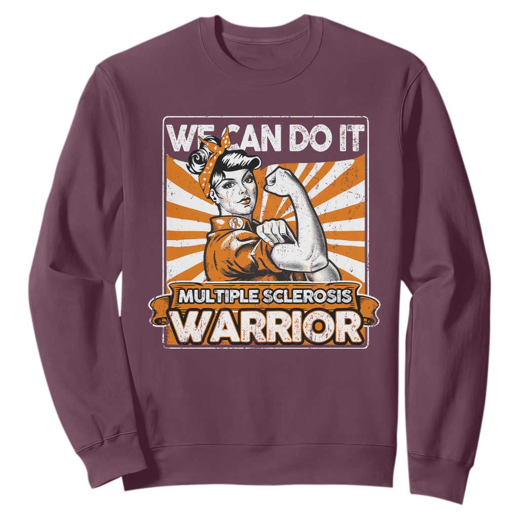 Multiple Sclerosis Support Squad Sweatshirt Orange Ribbon MS Warrior
