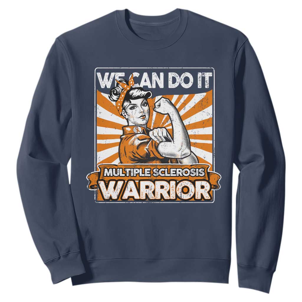 Multiple Sclerosis Support Squad Sweatshirt Orange Ribbon MS Warrior