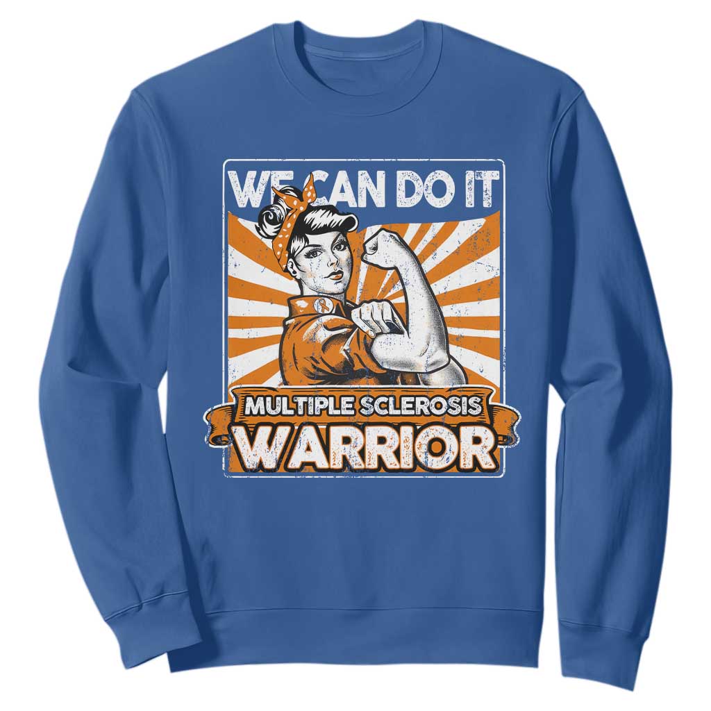 Multiple Sclerosis Support Squad Sweatshirt Orange Ribbon MS Warrior