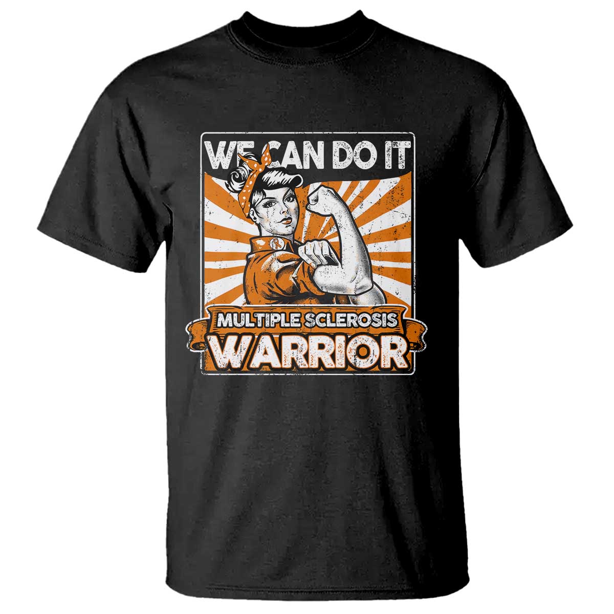 Multiple Sclerosis Support Squad T Shirt Orange Ribbon MS Warrior