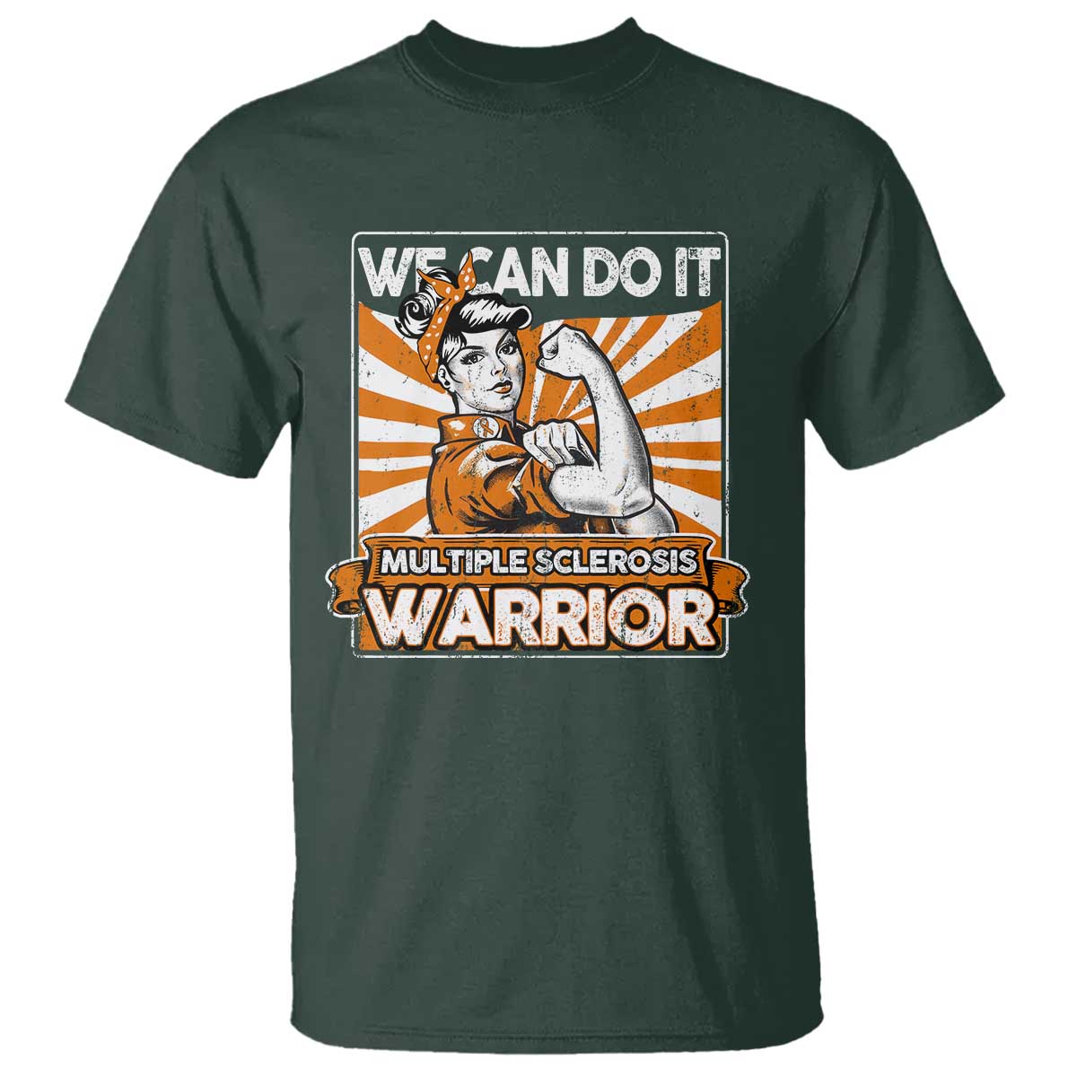 Multiple Sclerosis Support Squad T Shirt Orange Ribbon MS Warrior