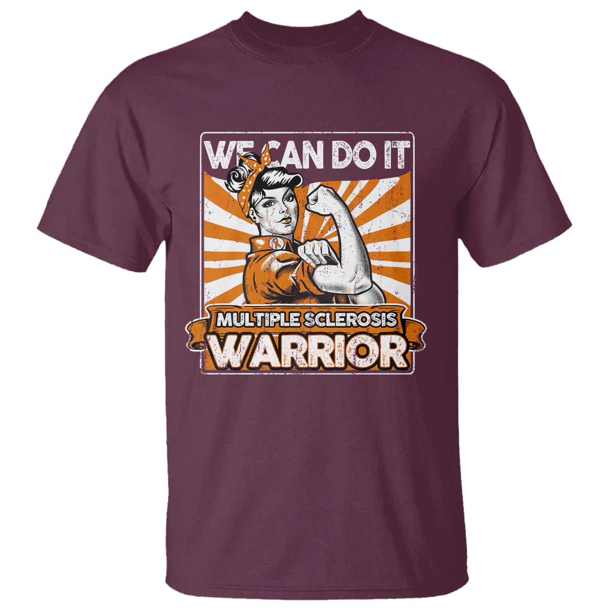 Multiple Sclerosis Support Squad T Shirt Orange Ribbon MS Warrior