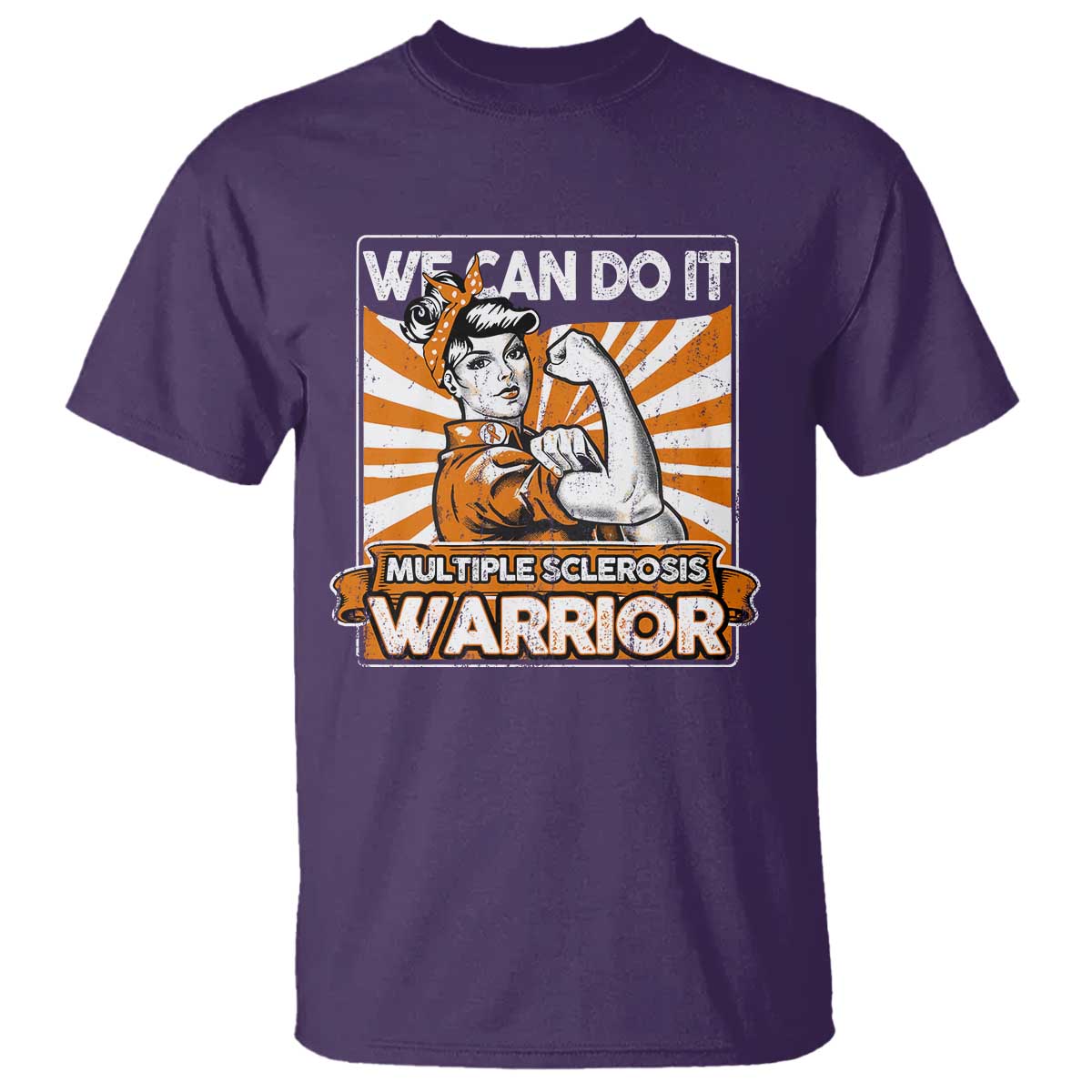 Multiple Sclerosis Support Squad T Shirt Orange Ribbon MS Warrior