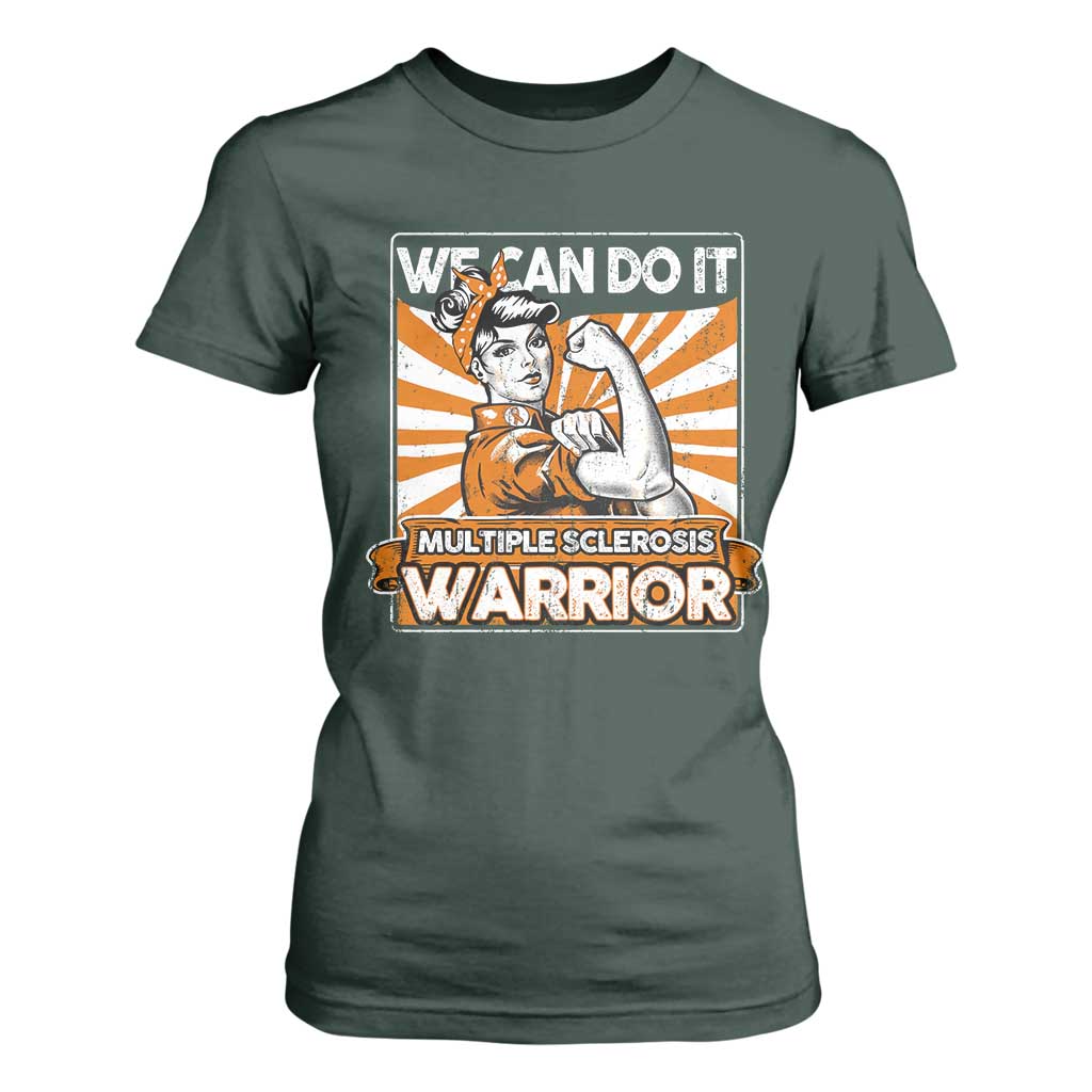 Multiple Sclerosis Support Squad T Shirt For Women Orange Ribbon MS Warrior