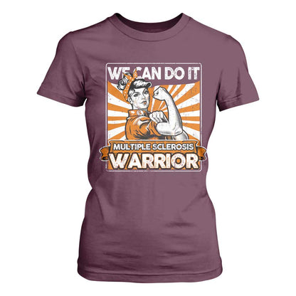 Multiple Sclerosis Support Squad T Shirt For Women Orange Ribbon MS Warrior