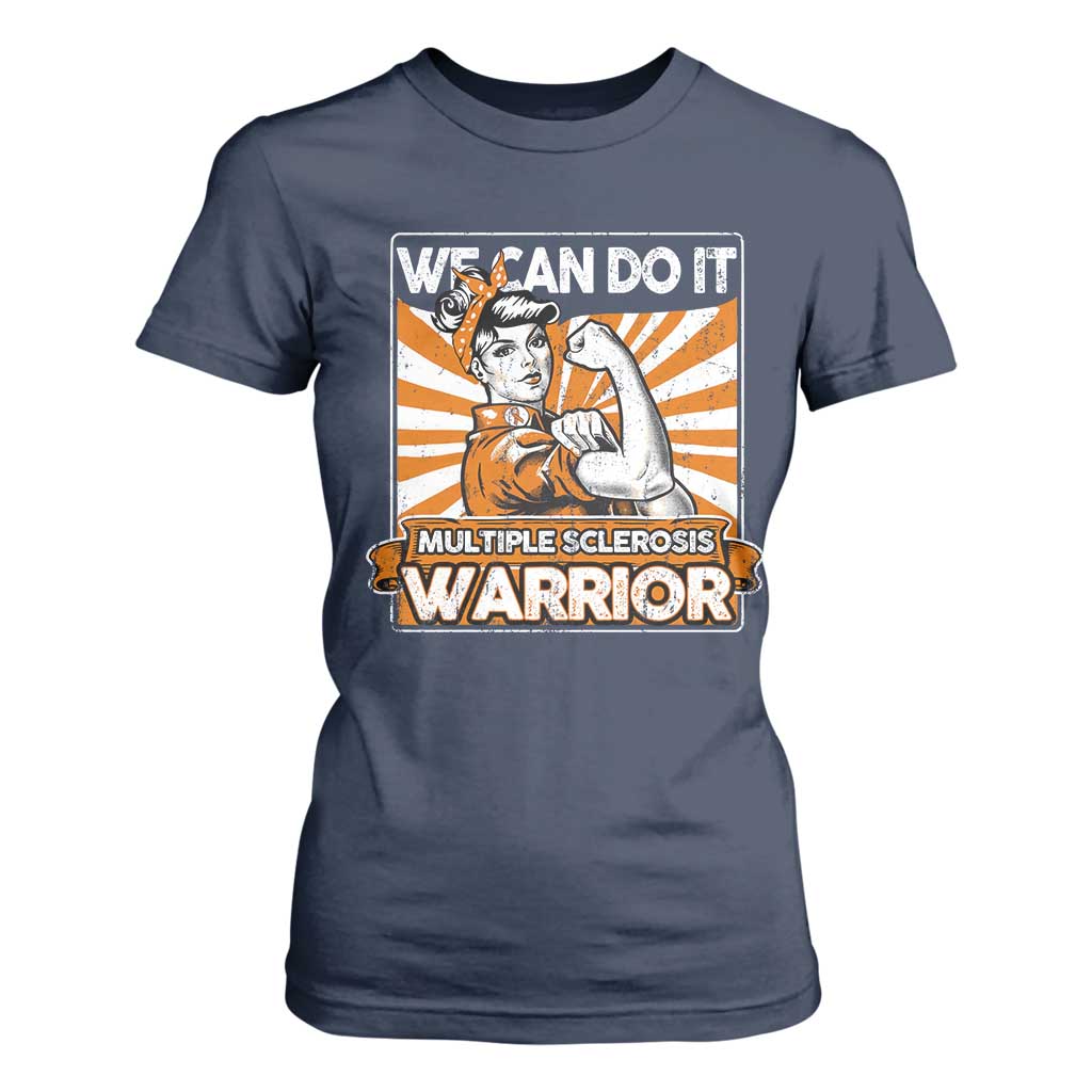 Multiple Sclerosis Support Squad T Shirt For Women Orange Ribbon MS Warrior