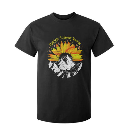 MS Warrior T Shirt For Kid Orange Ribbon Sunflower Multiple Sclerosis Support
