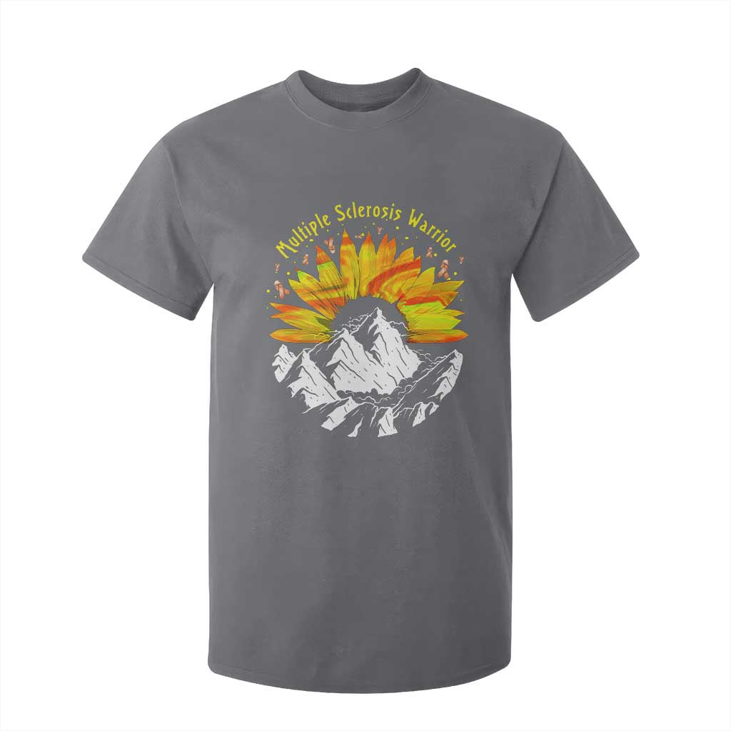 MS Warrior T Shirt For Kid Orange Ribbon Sunflower Multiple Sclerosis Support