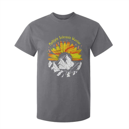 MS Warrior T Shirt For Kid Orange Ribbon Sunflower Multiple Sclerosis Support