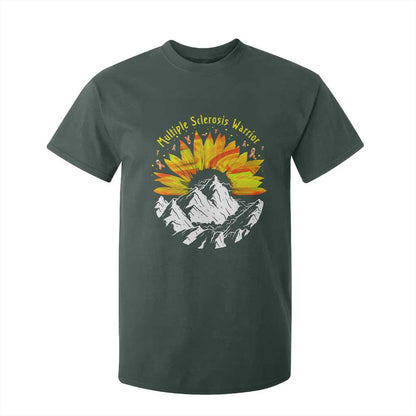 MS Warrior T Shirt For Kid Orange Ribbon Sunflower Multiple Sclerosis Support