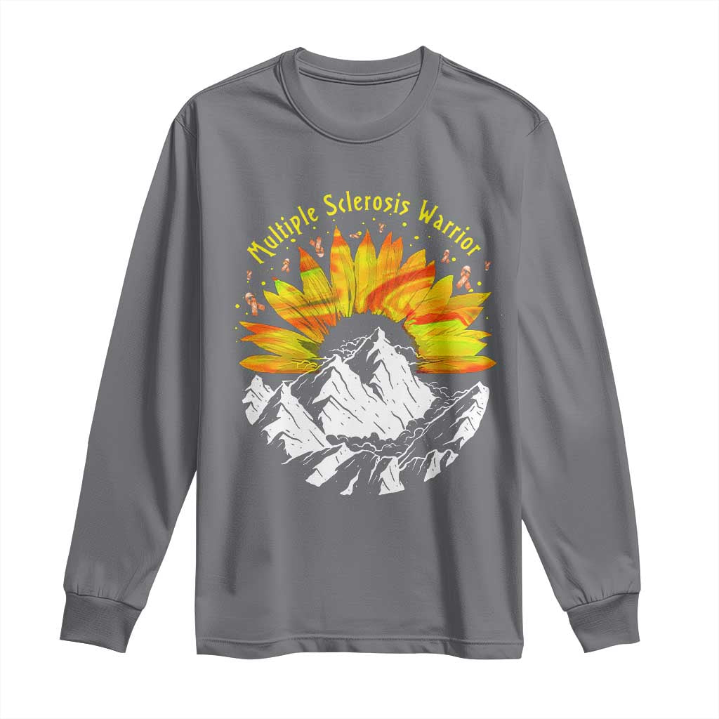 MS Warrior Long Sleeve Shirt Orange Ribbon Sunflower Multiple Sclerosis Support