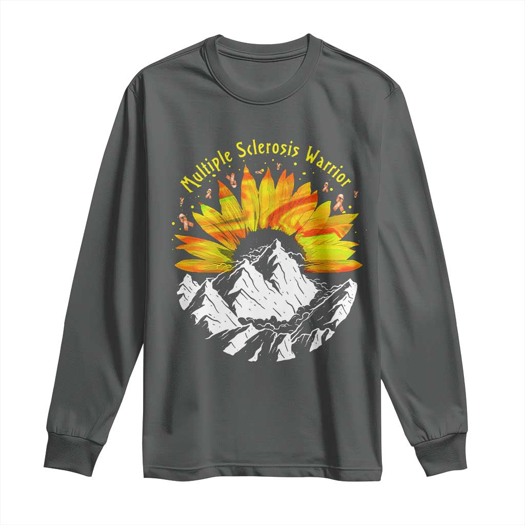 MS Warrior Long Sleeve Shirt Orange Ribbon Sunflower Multiple Sclerosis Support