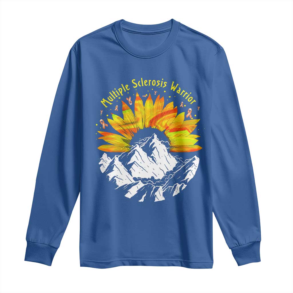MS Warrior Long Sleeve Shirt Orange Ribbon Sunflower Multiple Sclerosis Support