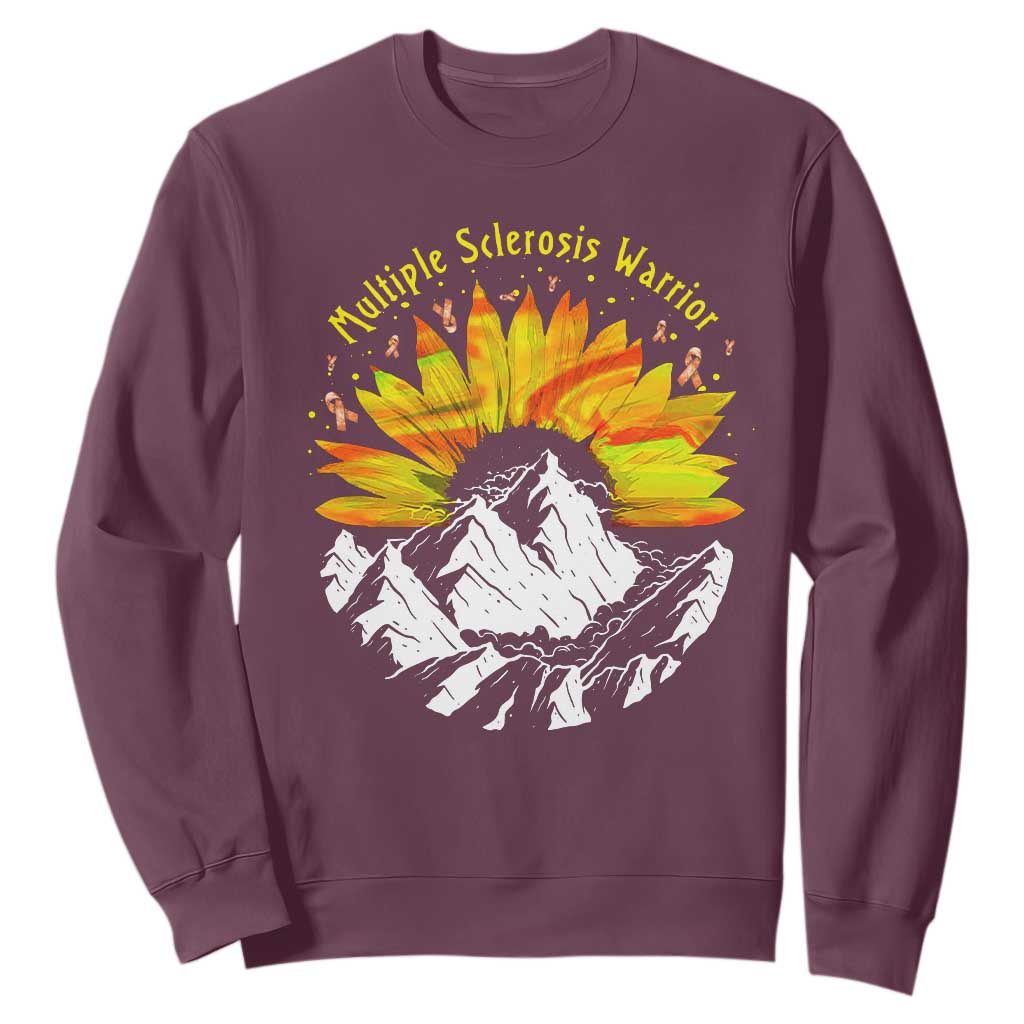 MS Warrior Sweatshirt Orange Ribbon Sunflower Multiple Sclerosis Support