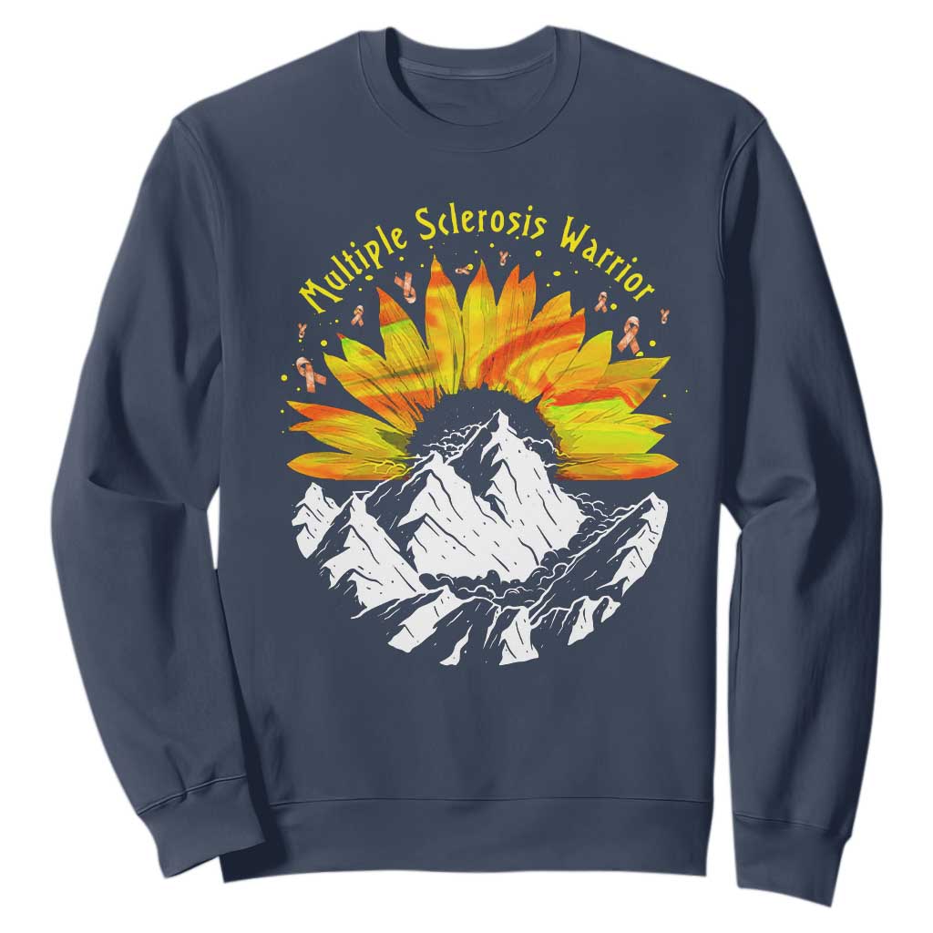 MS Warrior Sweatshirt Orange Ribbon Sunflower Multiple Sclerosis Support