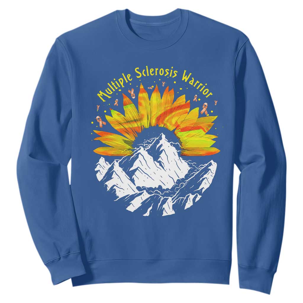 MS Warrior Sweatshirt Orange Ribbon Sunflower Multiple Sclerosis Support