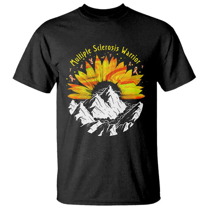 MS Warrior T Shirt Orange Ribbon Sunflower Multiple Sclerosis Support