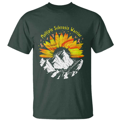 MS Warrior T Shirt Orange Ribbon Sunflower Multiple Sclerosis Support